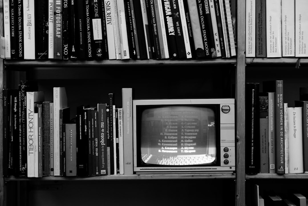Shelves of labelled videotape reels in a television archive